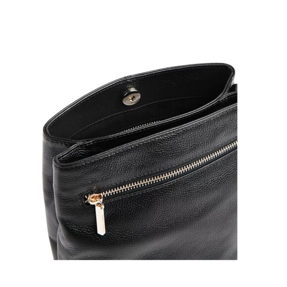 WHISTLES Dion pebbled leather small bucket crossbody bag + Dust bag BLACK - Picture 13 of 13